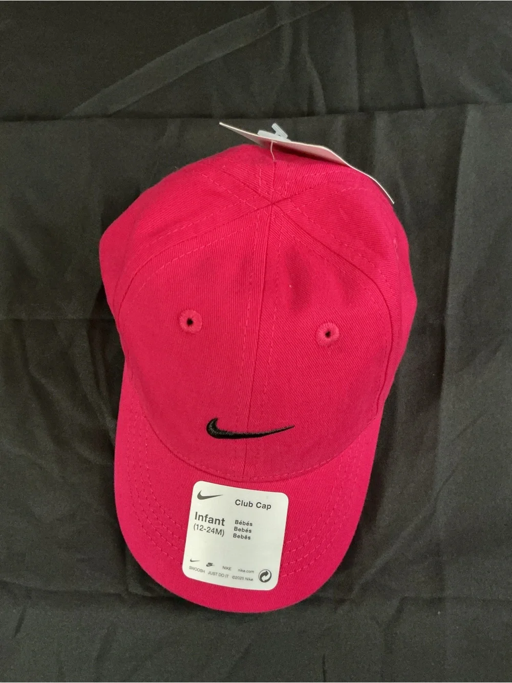 Nike Infant Club Cap - Hot Pink with Black Swoosh